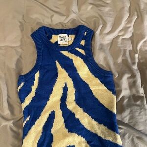 Princess Polly Blue and Yellow Abstract Tank Top